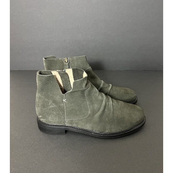 Kelsi Dagger Womens Booties 7 Green Brooklyn Latch Ankle Side Zip Boots $185 - Picture 5 of 14